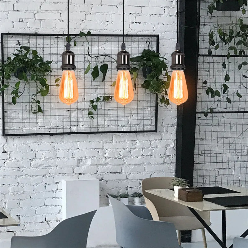 Afralia™ Industrial Loft LED Bar Pendant Light with E27 Socket for Kitchen Dining Room