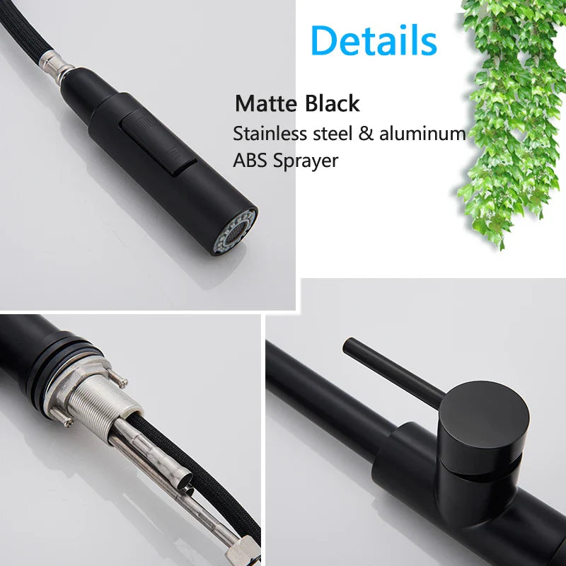 Afralia™ Smart Touch Kitchen Faucet - Brushed Gold, Pull Out Sensor, 360 Rotation, 2 Outlet