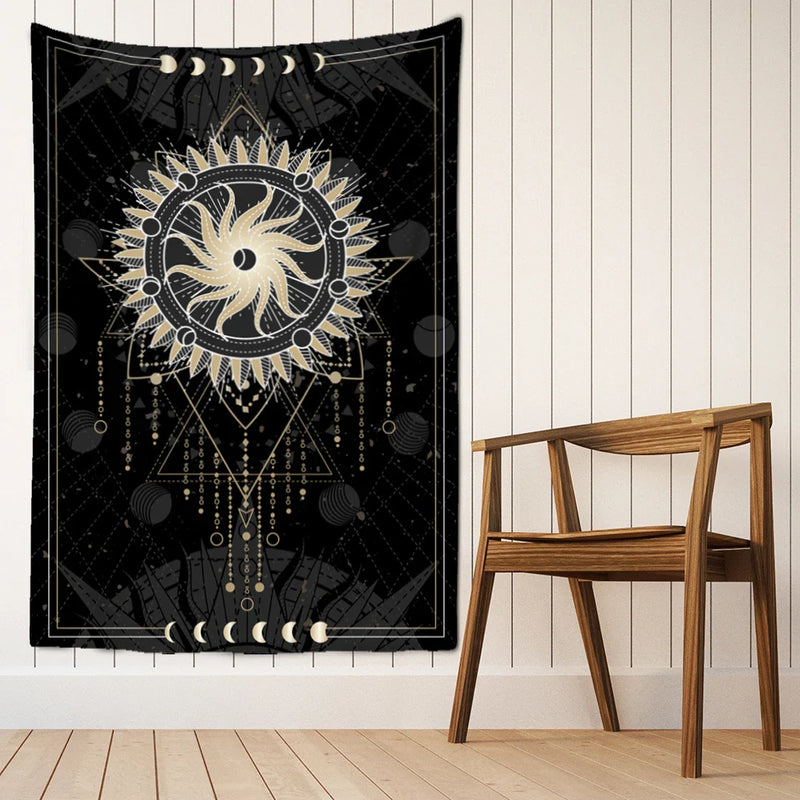 Afralia™ Tarot Card Tapestry Wall Hanging Hippie Witchcraft Constellation Art Dorm Decor