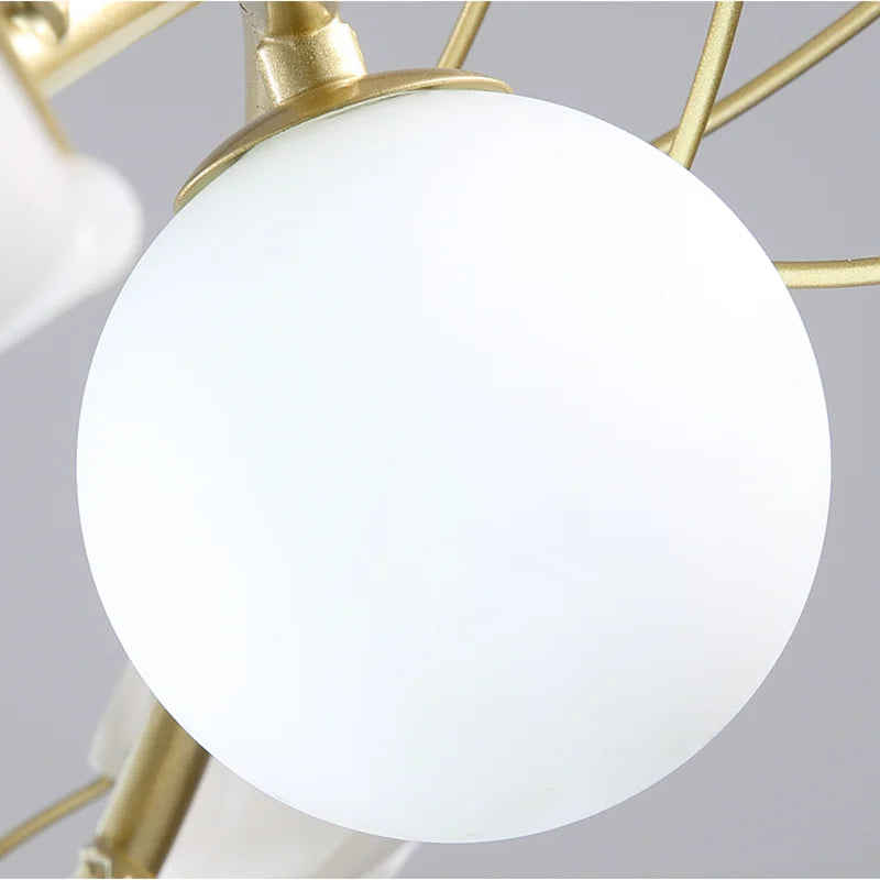 Nordic Glass Ball Chandelier with Petals by Afralia™ - Luxury Interior Lighting