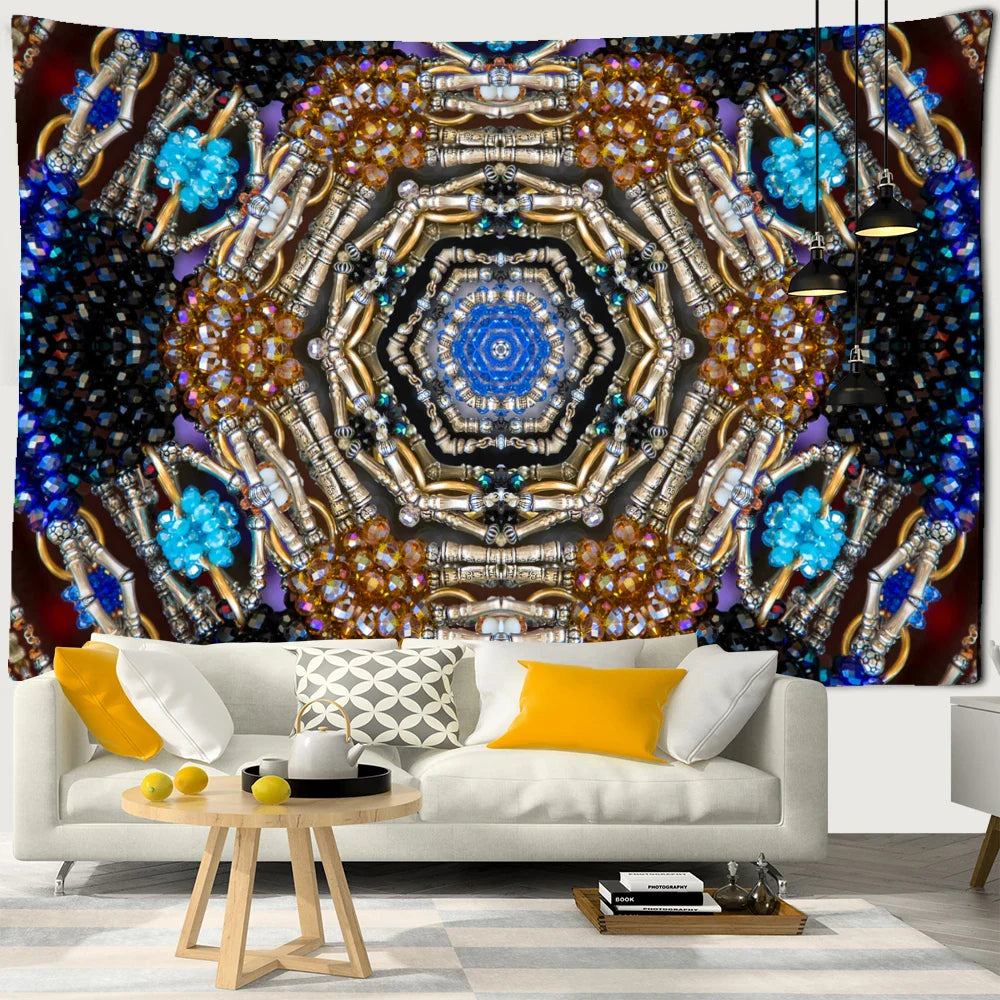 Afralia™ Chakras Mandala Tapestry Wall Hanging - Hippie Psychedelic Home Decor