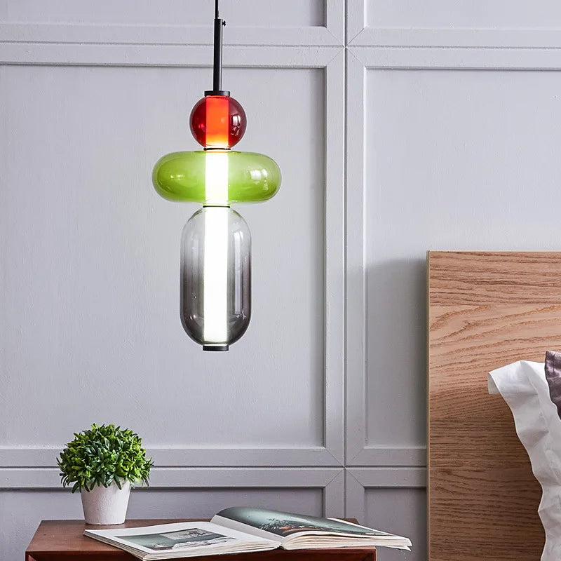 Afralia™ Colorful Glass Ball Pendant Lights Modern LED Lamps for Home and Hospitality