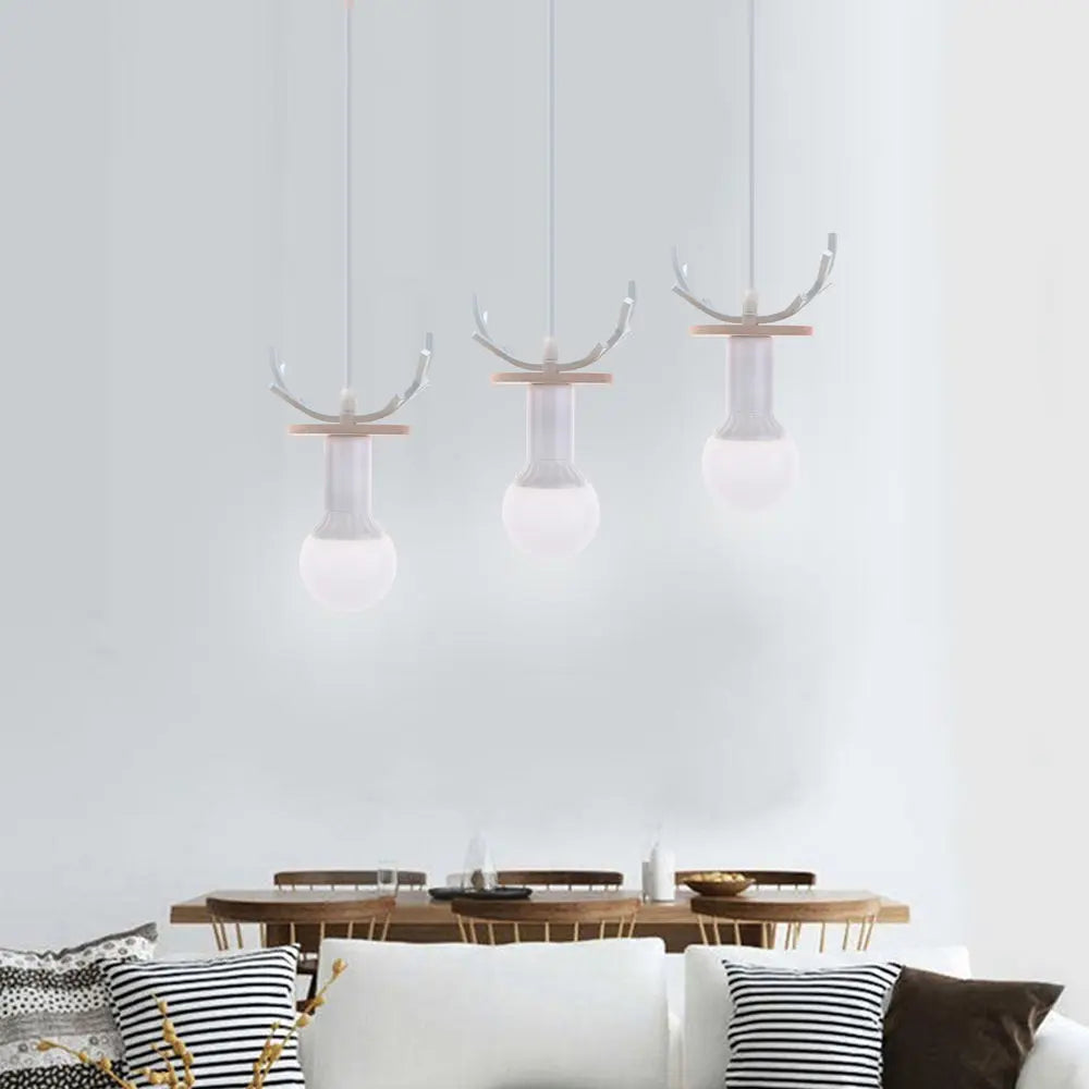 Afralia™ Wood Antler Pendant Lights LED Kitchen Island Bar Children's Room Home Decor