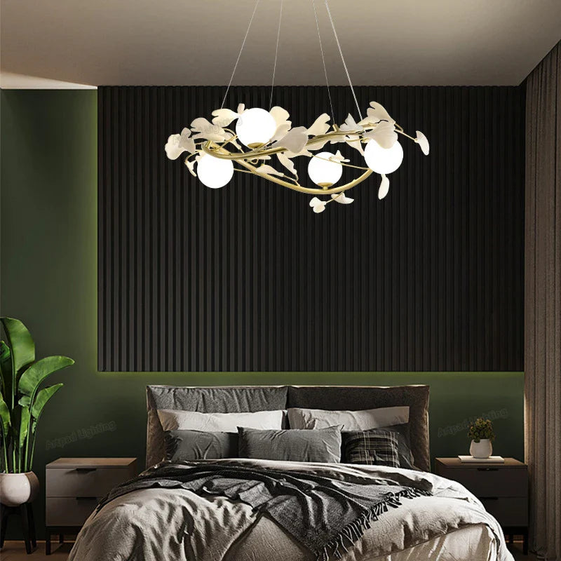 Afralia™ Nordic Petal Chandelier Modern Luxury Living Room Bedroom Lamp