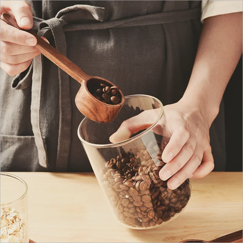 Afralia™ Walnut Coffee Scoop: 8g/10g Measuring Spoon for Ground Beans & Tea