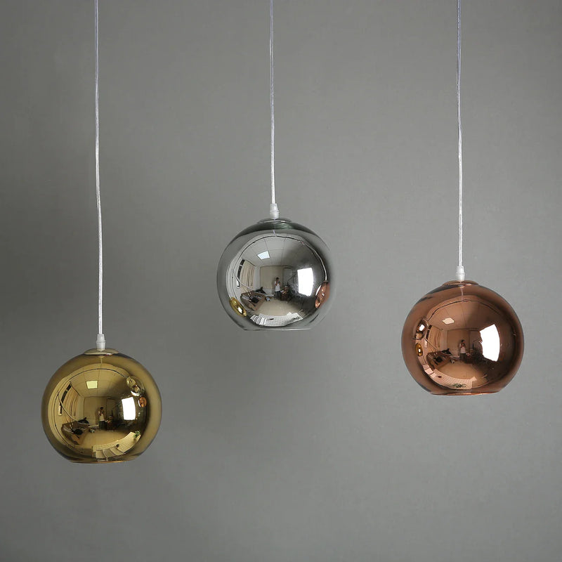 Afralia™ Golden Ball Glass Pendant Light LED Kitchen Living Room Cafe Hanglamp