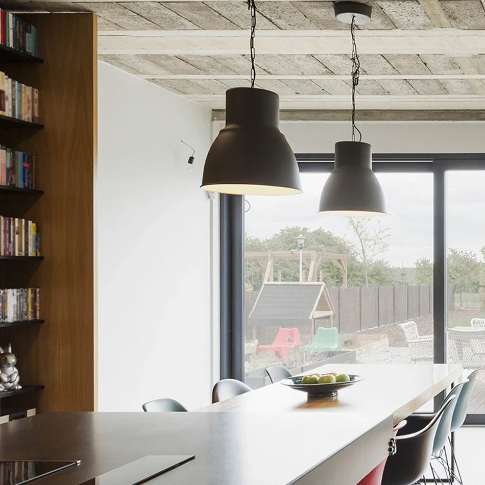 Afralia™ Retro Metal Round Led Pendant Light Fixture for Cafe Bar Restaurant Home Decor