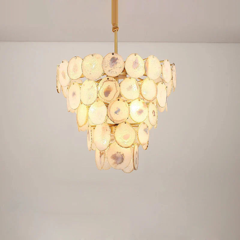 Afralia™ Agate Designer LED Chandelier for Foyer & Dining Room