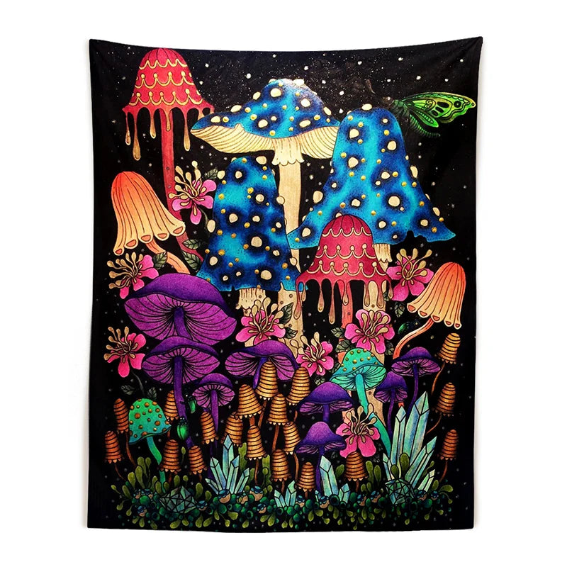 Afralia™ Psychedelic Mushroom Botanical Boho Wall Hanging Tapestries