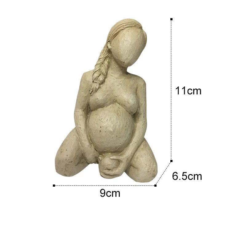 Afralia™ Pregnant Woman Resin Statue Desk Decor Sculpture Figurine Ornaments Statuette