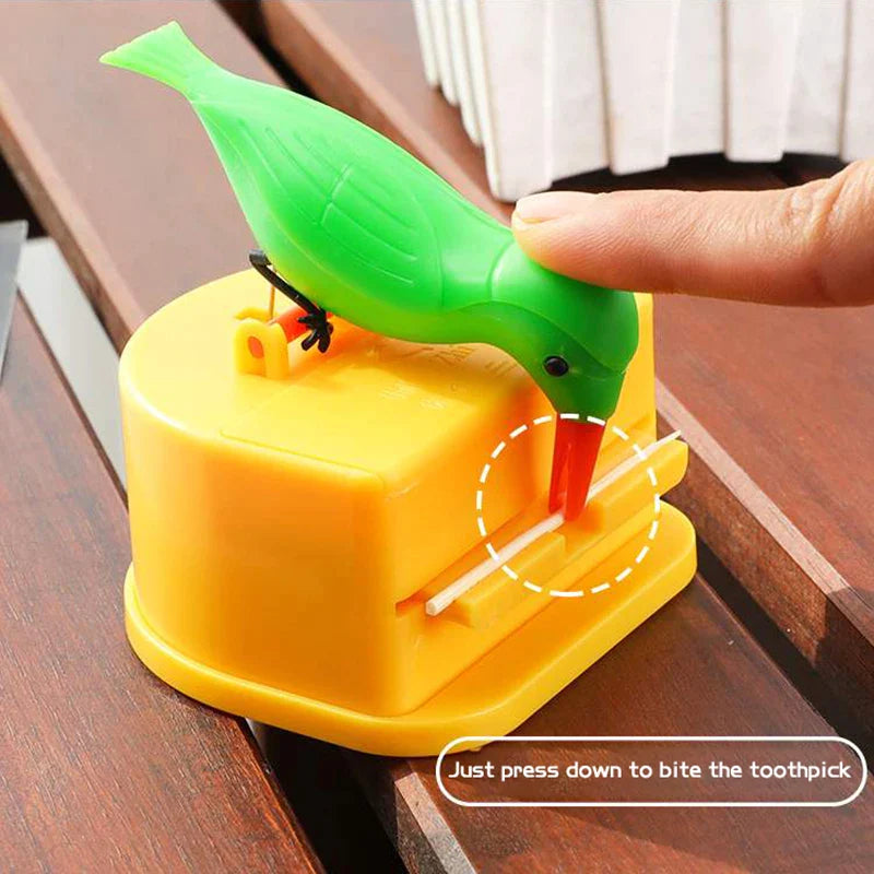 Afralia™ Small Bird Toothpick Container Automatic Dispenser Kitchen Storage Box