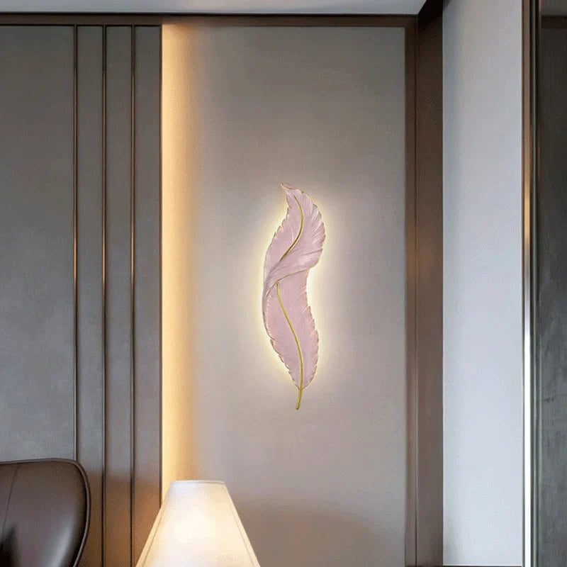 Afralia™ Nordic Feather Wall Sconces LED Bedroom Living Room Lighting