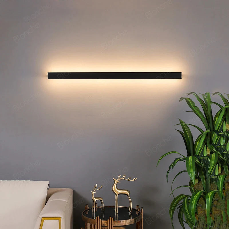 Afralia™ LED Corner Wall Lamps Minimalist Line 50/60/80/100cm for Hallway, Bedroom, Living Room