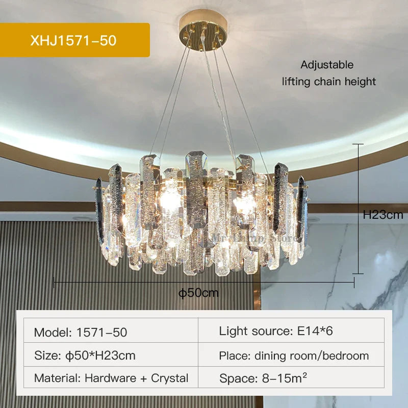 Afralia™ Modern Luxury Crystal Chandelier for Living Room Hall Dining Bedroom Pendant Lights