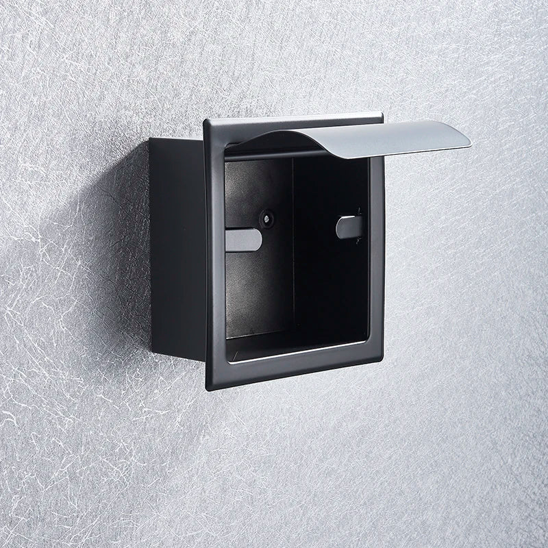 Afralia™ Stainless Steel Toilet Paper Holder Polished Chrome Wall Mounted Concealed Box