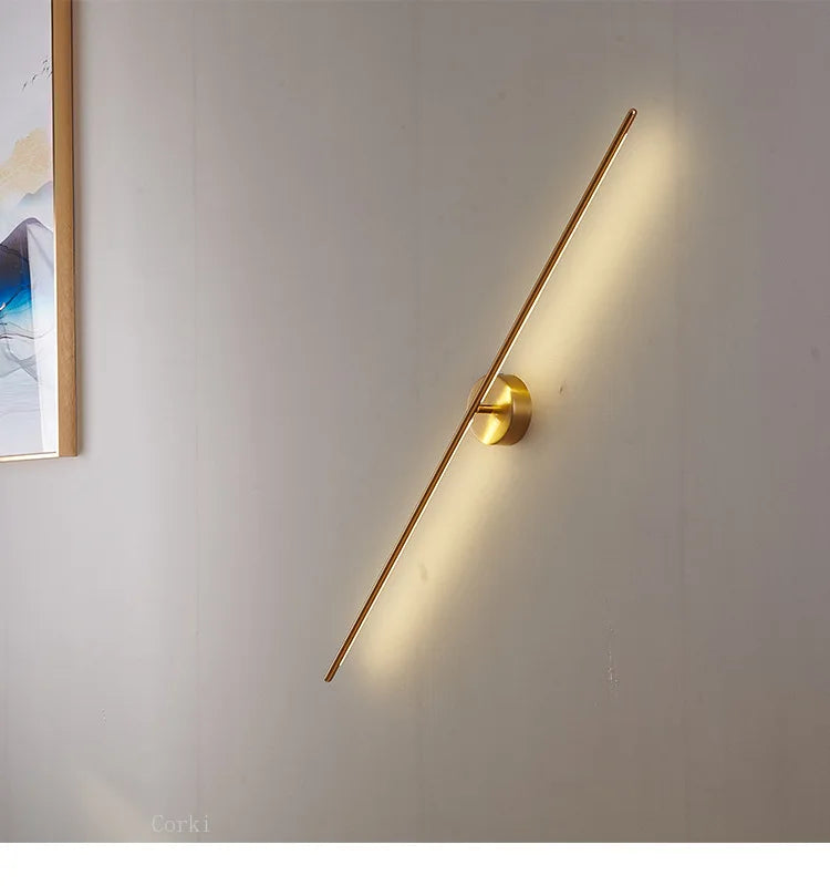 Afralia™ Gold Geometric Wall Lamp for Living Room, Bedroom, and Hotel Aisle