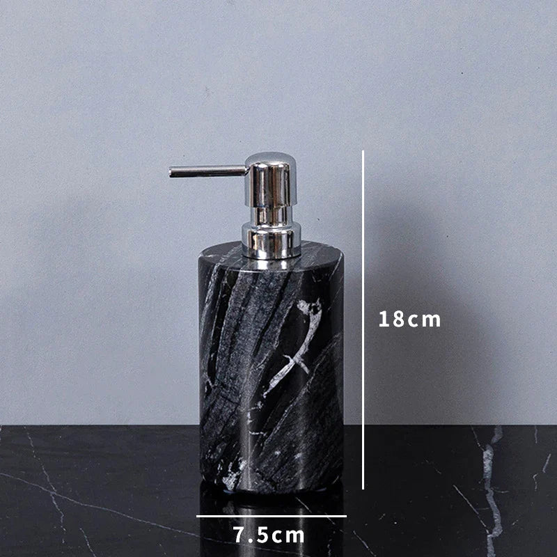 Afralia™ Ancient Wood Grain Marble Bathroom Set with Luxury Accessories