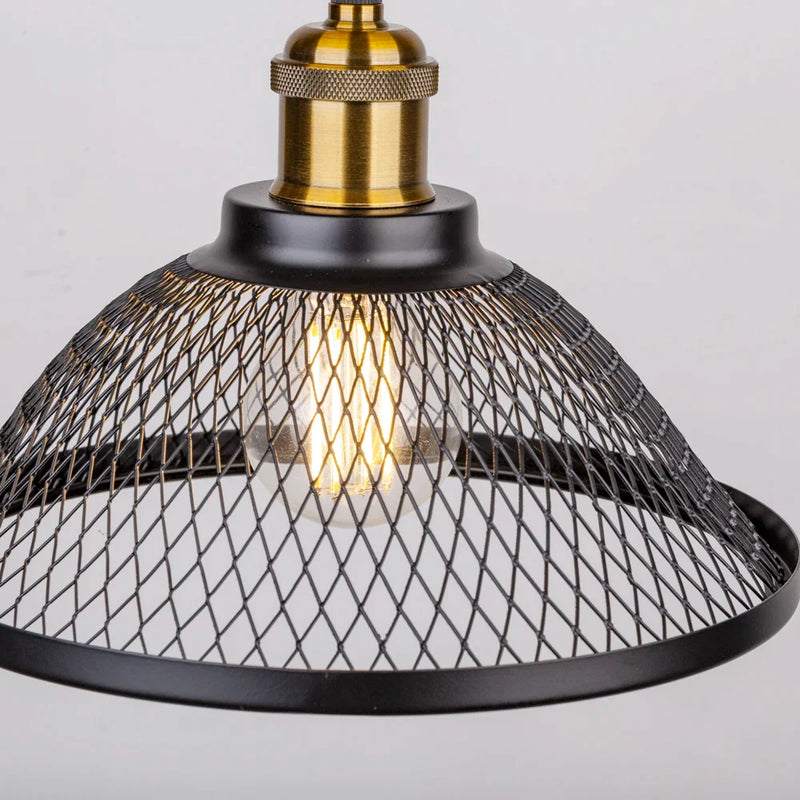 Afralia™ Black Iron Net-Cage Pendant Light Fixture for Kitchen, Bedroom, Living Room, Restaurant