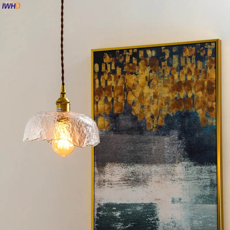 Afralia™ Copper Glass LED Pendant Light - Vintage Nordic Design for Home, Cafe, Bedroom