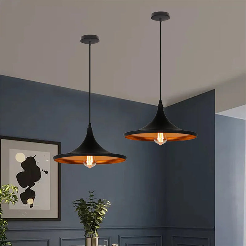 Afralia™ Nordic Modern Black Aluminum Pendant Chandelier for Bedroom Kitchen Decor