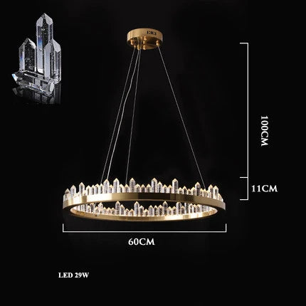 Afralia™ Dimmalbe LED Crystal High Ceiling Chandelier for Living Room