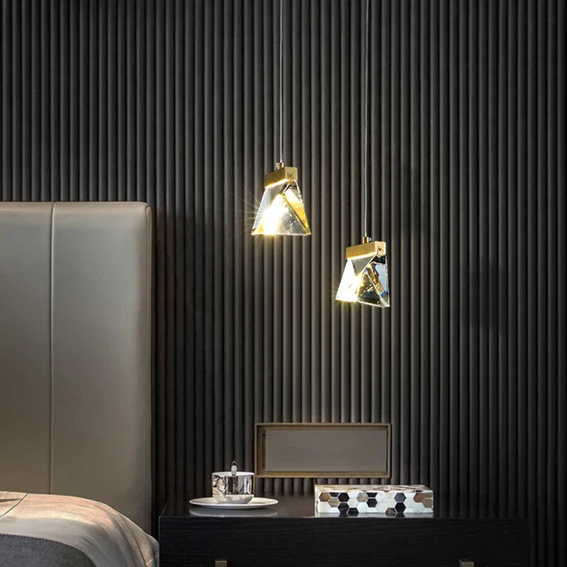 Afralia™ Crystal Square Rhombic LED Chandelier for Duplex Villa Living Room & Restaurant