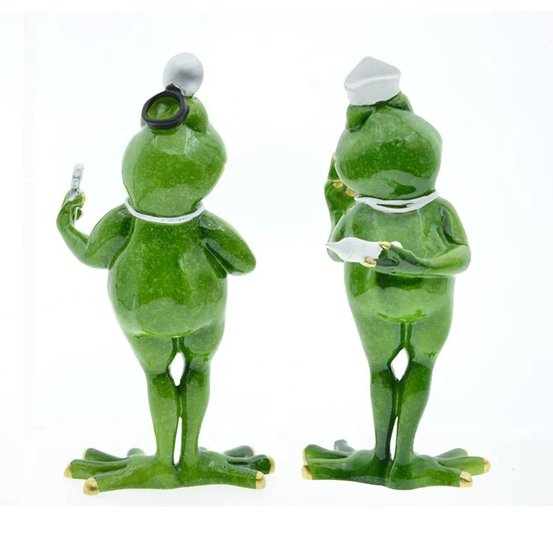 Afralia™ Nordic Frog Anthropomorphic Resin Figurine for Stylish Room Decor