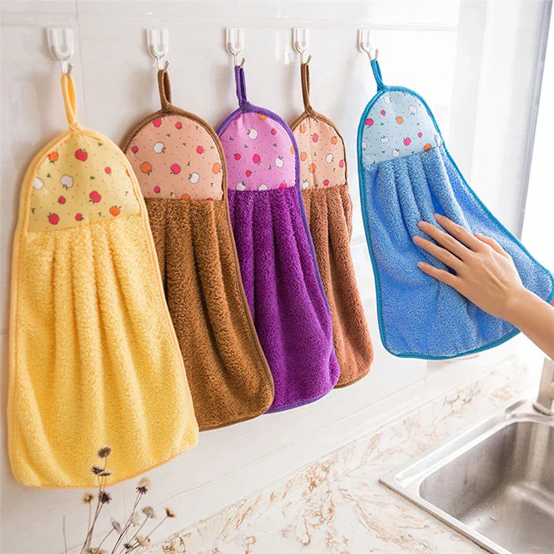 Afralia™ Coral Velvet Hand Towel: Absorbent Cleaning Tool for Home Kitchen & Bathroom