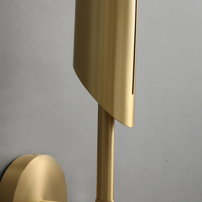 Afralia™ Golden Metal Glass Wall Lamp | Up Down Sconce Spotlight for Bedroom and Living Room