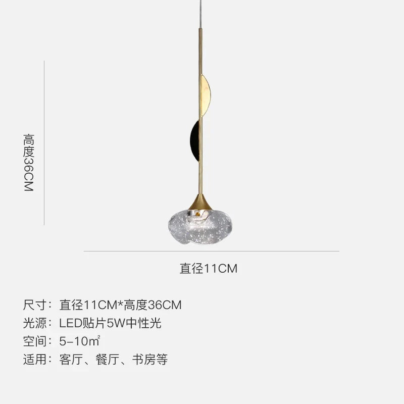 Afralia™ Bubble Crystal Pendant Light: Modern Kitchen Dining Room Hanging Lamp for Home Decor