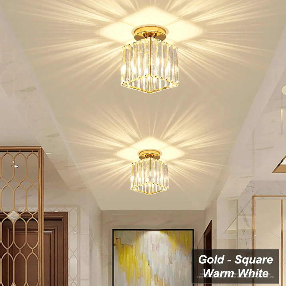 Afralia™ Crystal Aisle Corridor Ceiling Light - Modern Luxury Indoor Hang Lamp