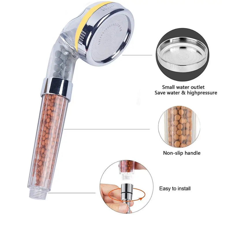 Afralia™ Aroma Shower Head: Vitamin Lemon Lavender Rose Scent High Pressure Water Filtration