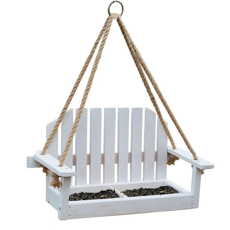 Afralia™ Bird Feeder Chair: Outdoor Garden Patio Decoration with Wooden Design