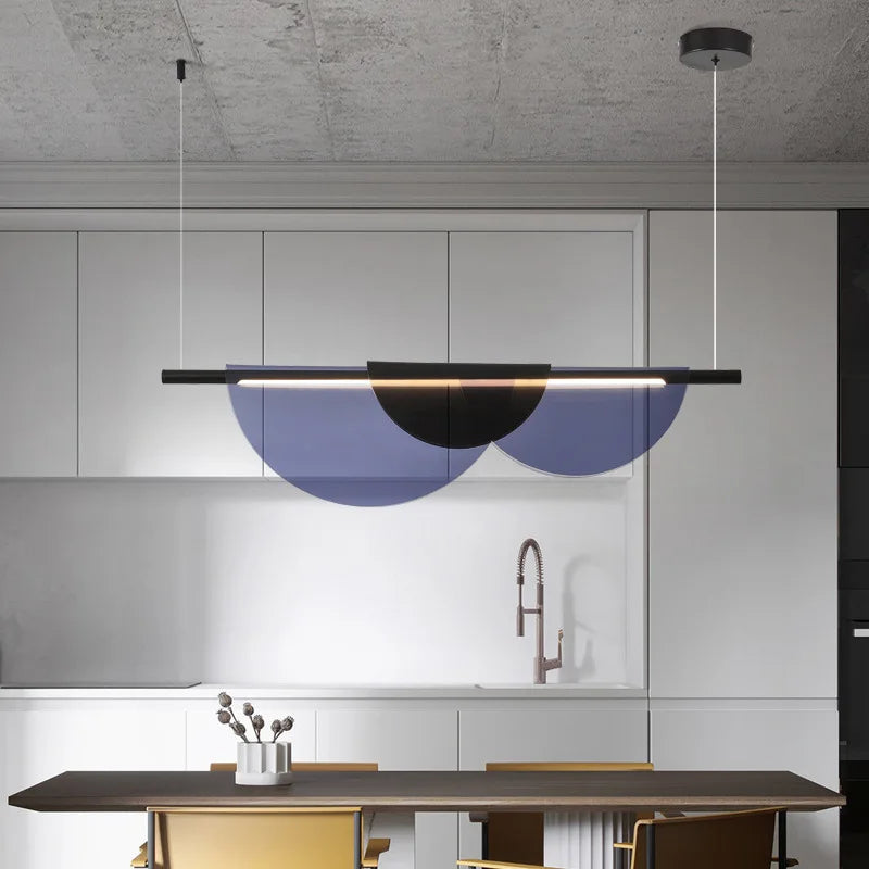 Afralia™ Modern Semi-Circle Chandelier Ceiling Pendant Light Fixture for Living & Dining Room