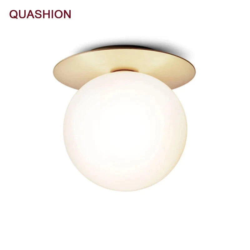 Afralia™ Glass Ball Ceiling Lamp: Nordic Minimalist Round Hallway Light with Modern Design