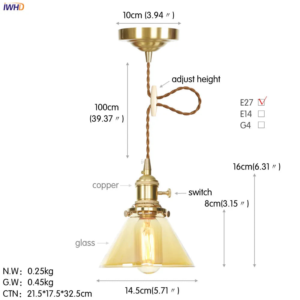 Afralia™ Nordic White Glass Pendant Lights with Japan Copper Finish