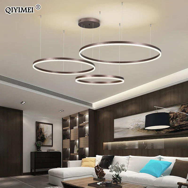 Afralia™ Modern LED Chandeliers in Gold & Black for Bedroom, Dining, Living Room - Luxury Lighting