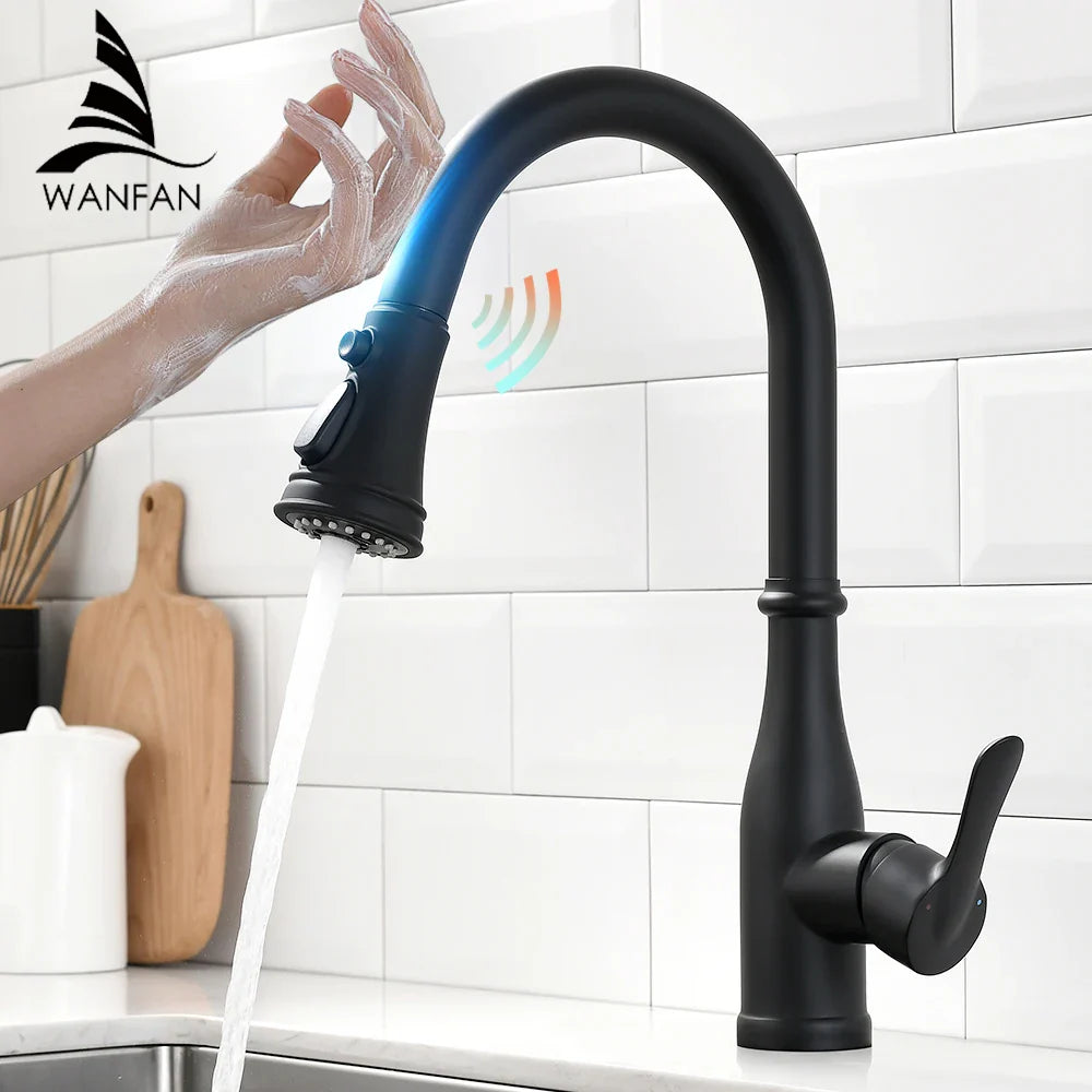Afralia™ Touch Control Kitchen Faucet in Black
