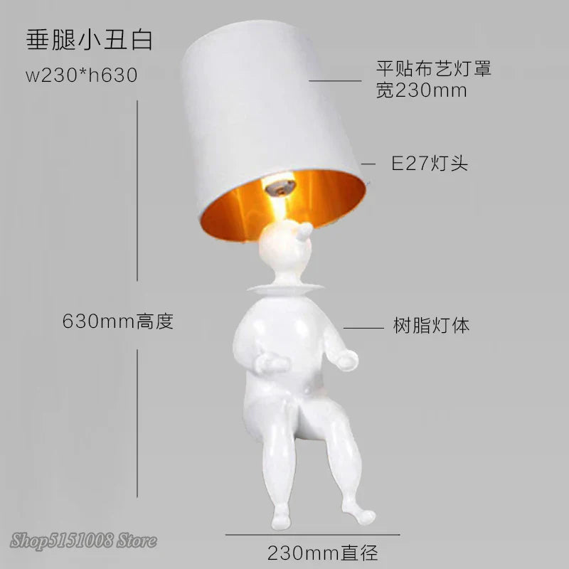 Afralia™ Clown Desk Lamp: Modern Style, Creative Design, Character Table Lighting for Bedroom.