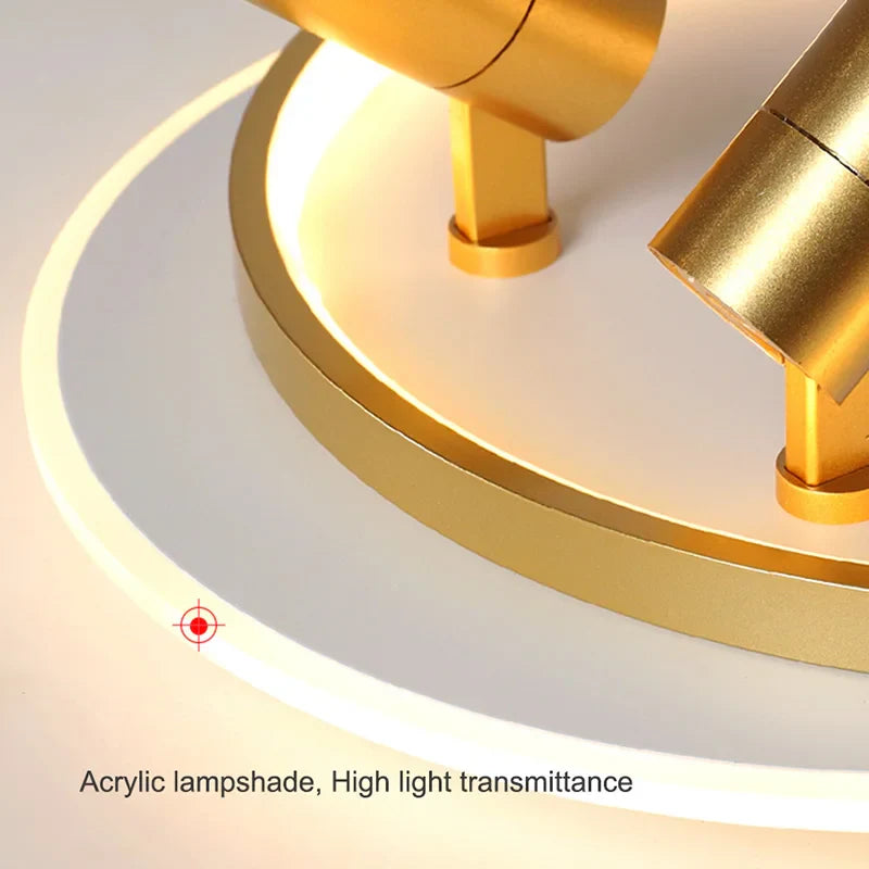 Afralia™ Dimmable LED Ceiling Lights with Remote Control, Modern Gold/Black Spotlights