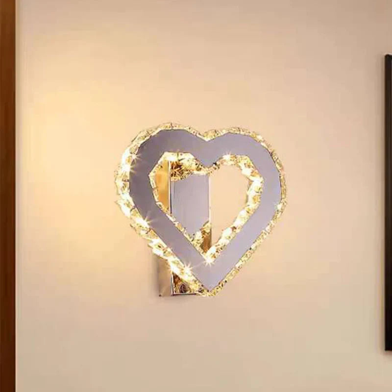 Afralia™ Chrome Crystal LED Wall Sconce for Bedroom Home Decor, Modern Mirror Design