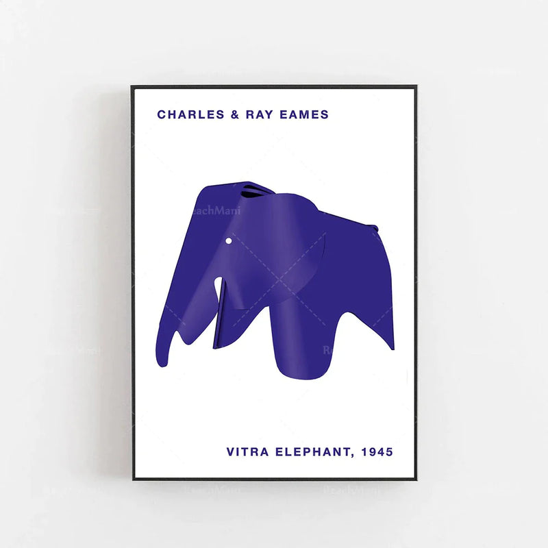 Afralia™ Elephant Bauhaus Canvas Print for Children's Room Wall Decor