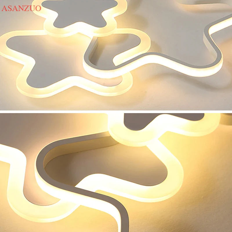 Afralia™ Star Shape LED Ceiling Lamp for Kids Nursery Bedroom Decor