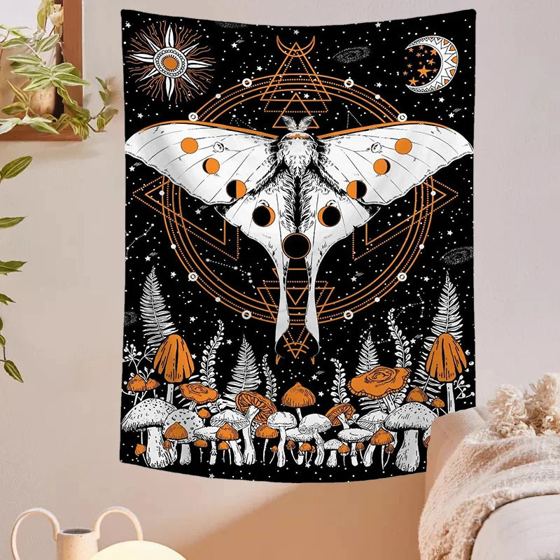 Afralia™ Moon Phase Celestial Star Tapestry for Room Decor