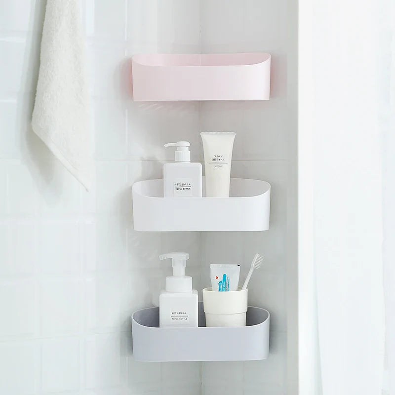 Afralia™ Triangle Adhesive Corner Shelf Bathroom Storage Box