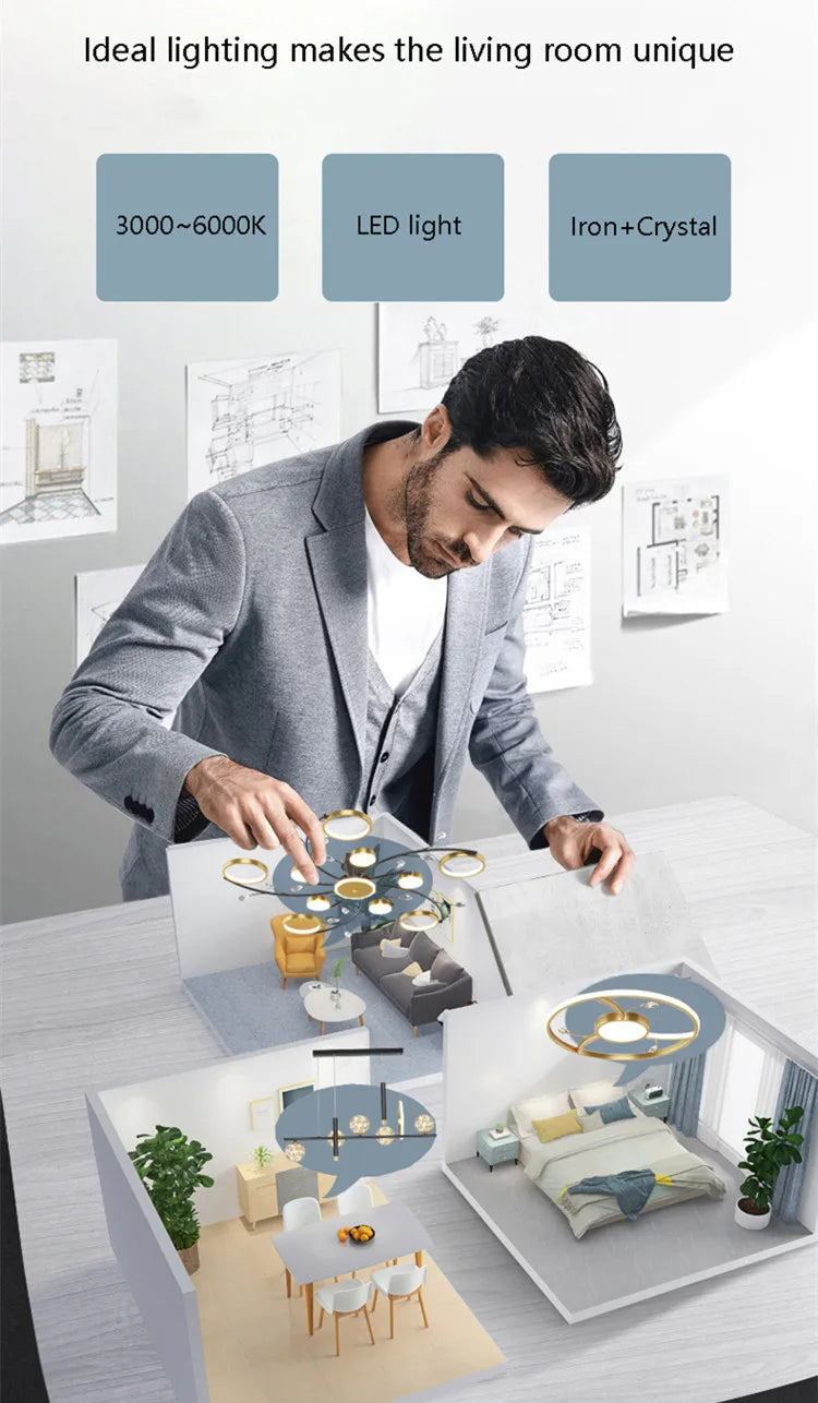 Afralia™ LED Chandelier: Stylish Indoor Lighting for Bedroom, Living Room, Dining Room