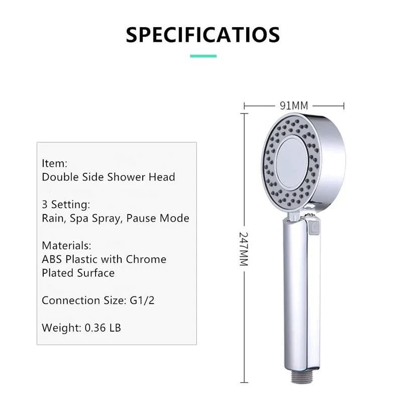 Afralia™ Double-sided High Pressure Showerhead with Shower Gel Container