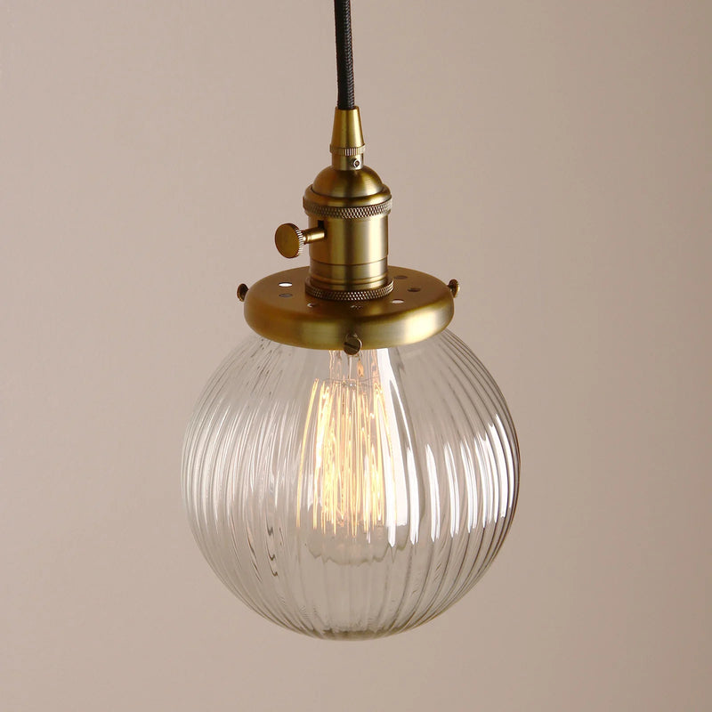 Afralia™ Clear Glass Globe Pendant Lights E27 Hanglamp for Living Room Loft