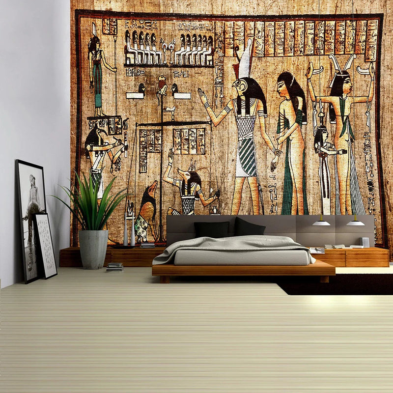 Afralia™ Egyptian Pharaoh Mural Tapestry: Hippie Style Wall Hanging Home Decor