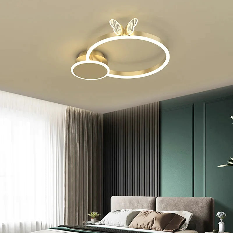 Afralia™ Butterfly Light: Modern Round Ceiling Lamp for Light Luxury Living Room, 2024 New Model